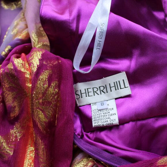 Elegant Purple and Gold Evening Gown - Picture 10 of 11